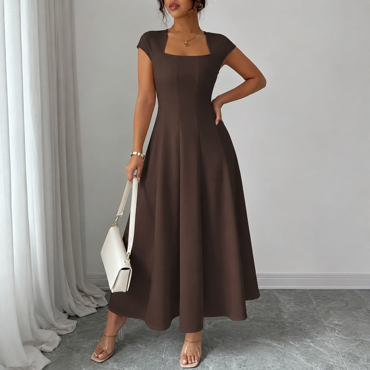 Brooklyn™ | Classic Tummy-Control A-Line Midi Dress