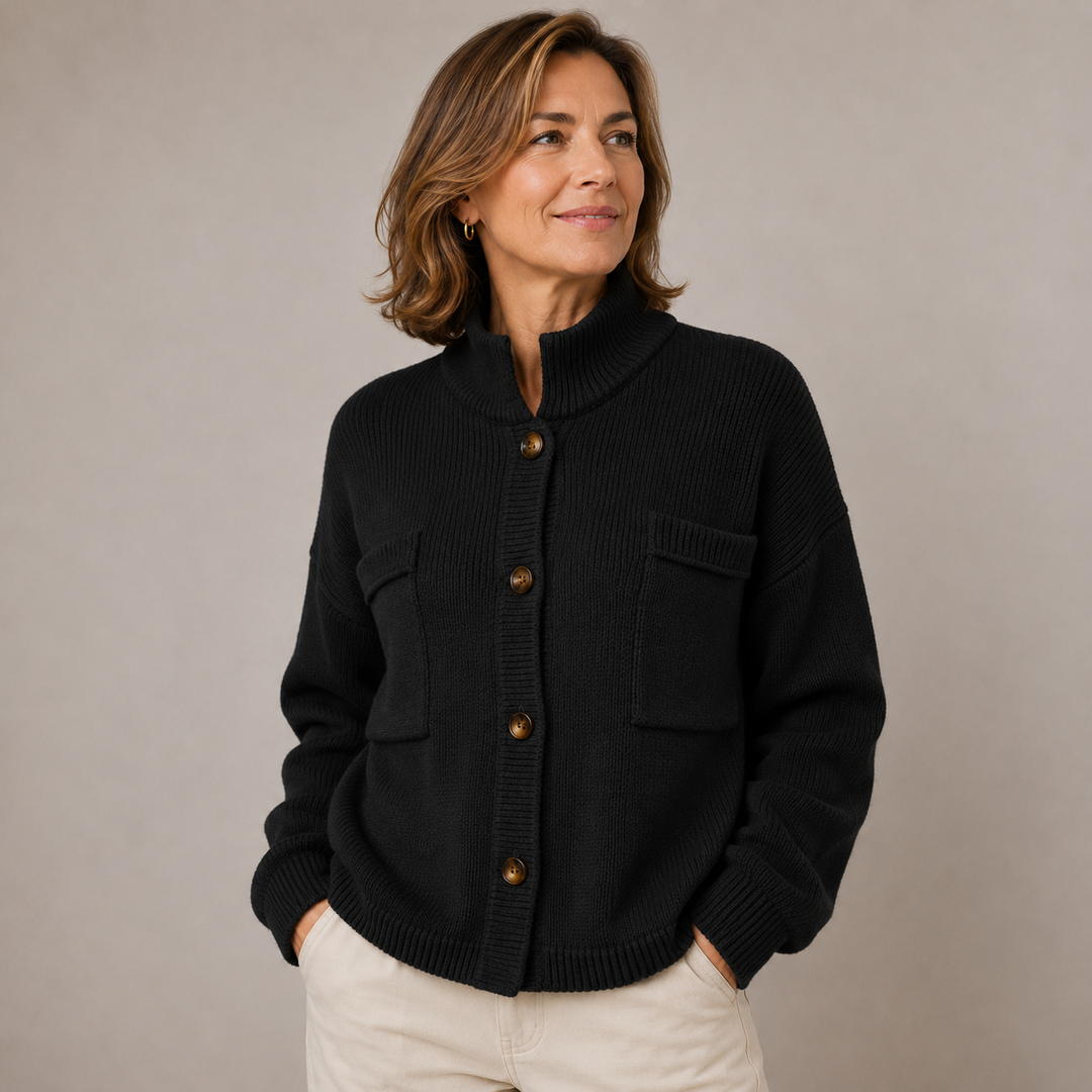 Augusta™ Stand Collar Button Cardigan