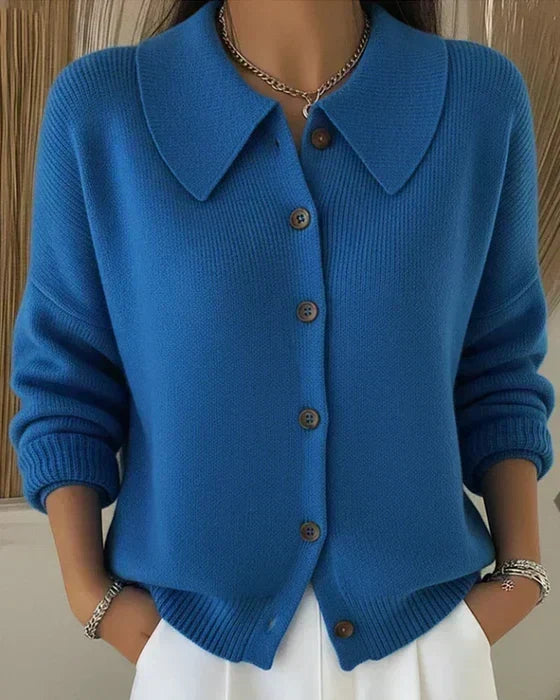 Vega | Shirt Collar Knit Cardigan