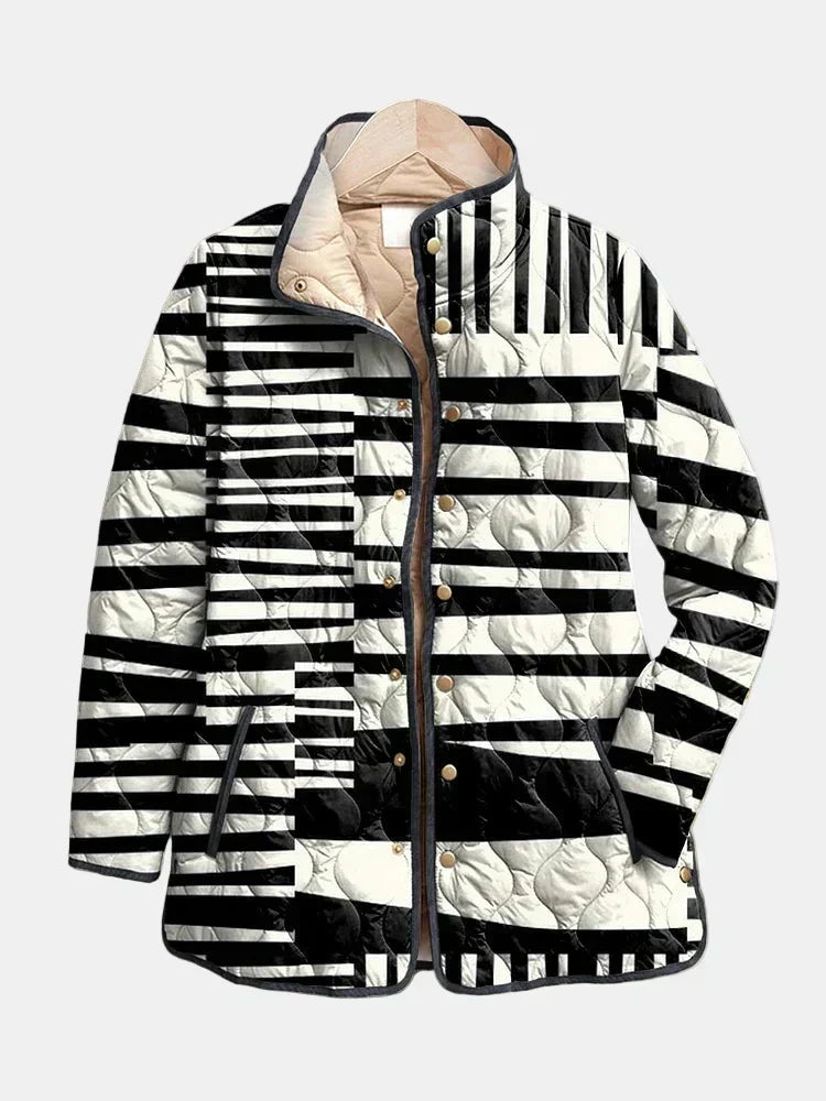 Machteld | Quilted Jacket with Graphic Stripes Véronique