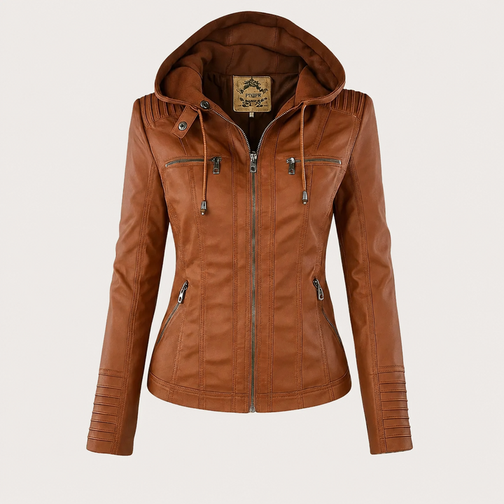 Diane | Hooded Leather Jacket