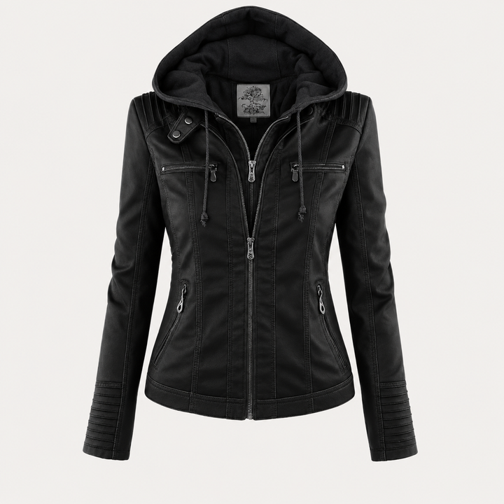 Diane | Hooded Leather Jacket
