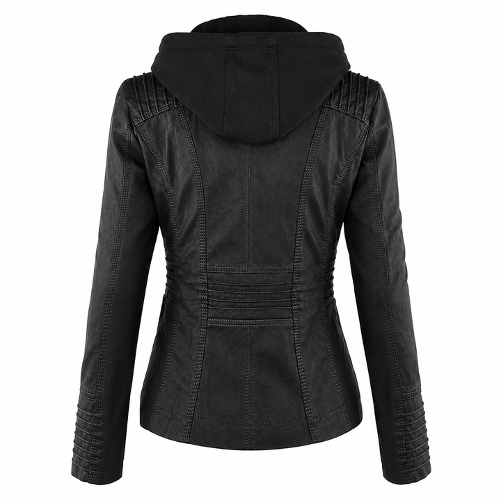 Diane | Hooded Leather Jacket