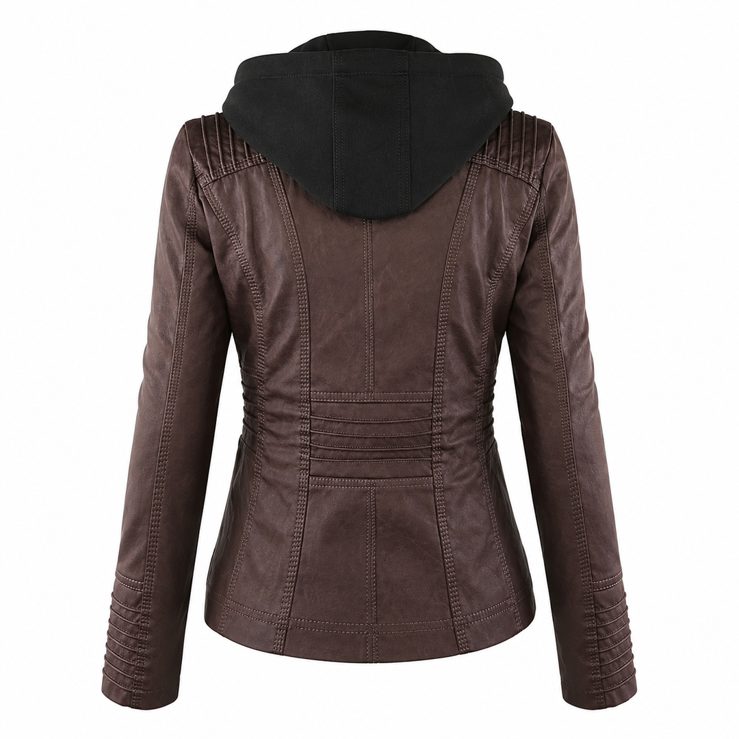 Diane | Hooded Leather Jacket