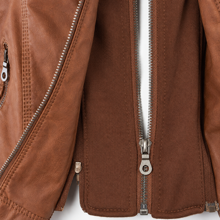 Diane | Hooded Leather Jacket