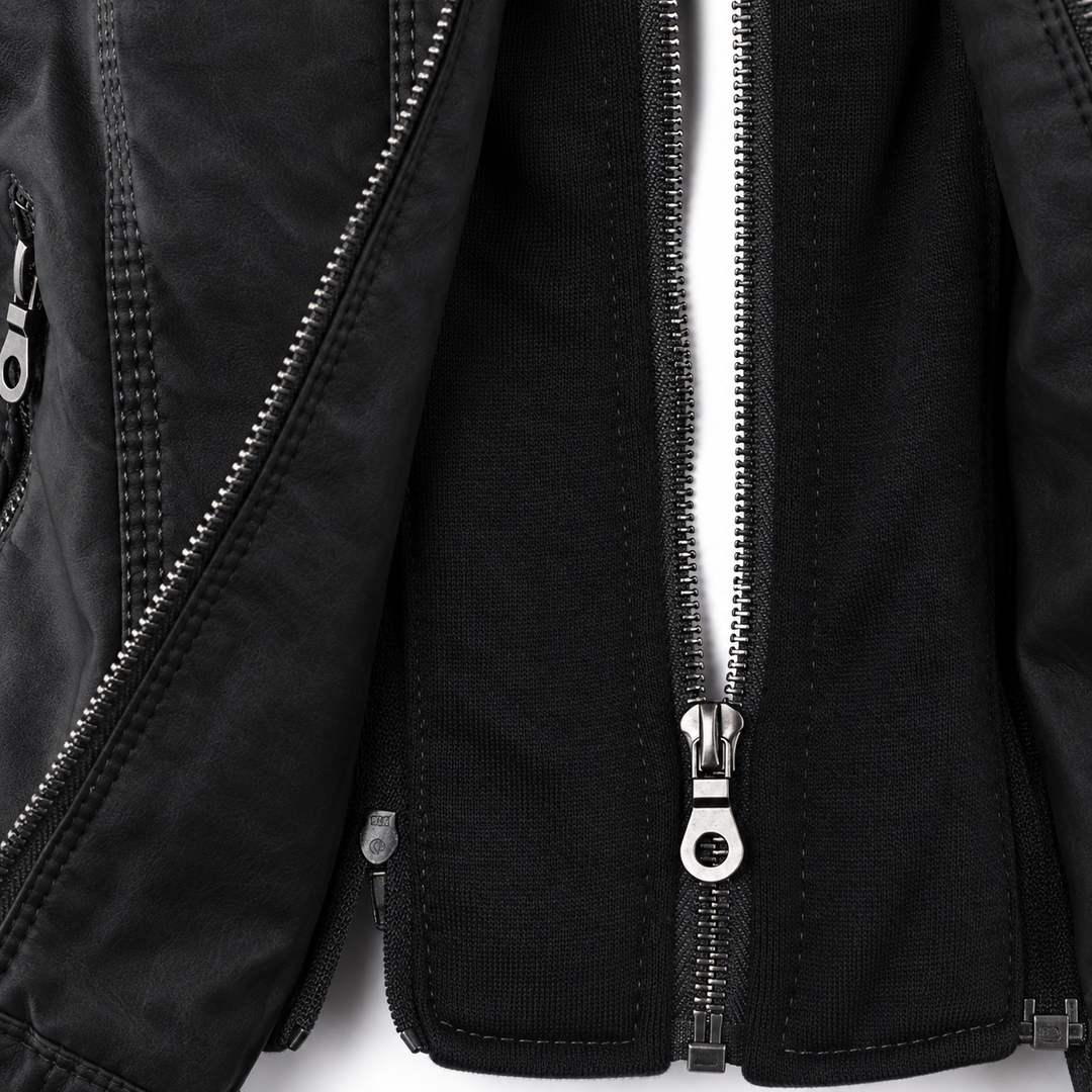 Diane | Hooded Leather Jacket