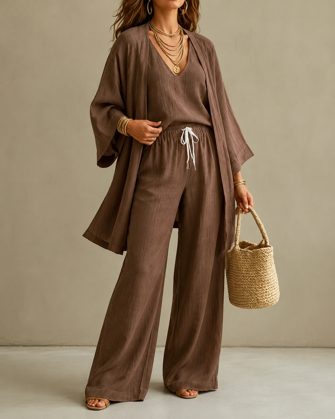 Amber™ | Relaxed 3-Piece Set with Opaque Pants