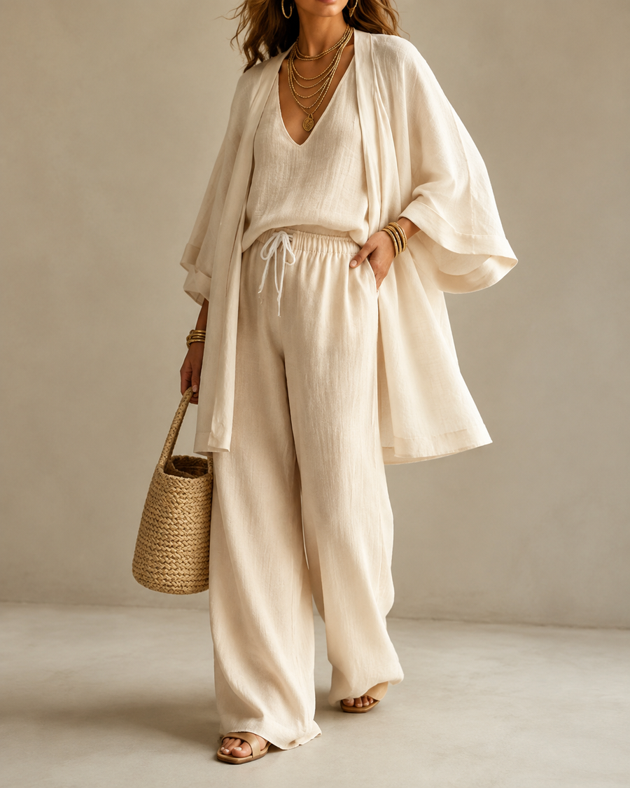 Amber™ | Relaxed 3-Piece Set with Opaque Pants