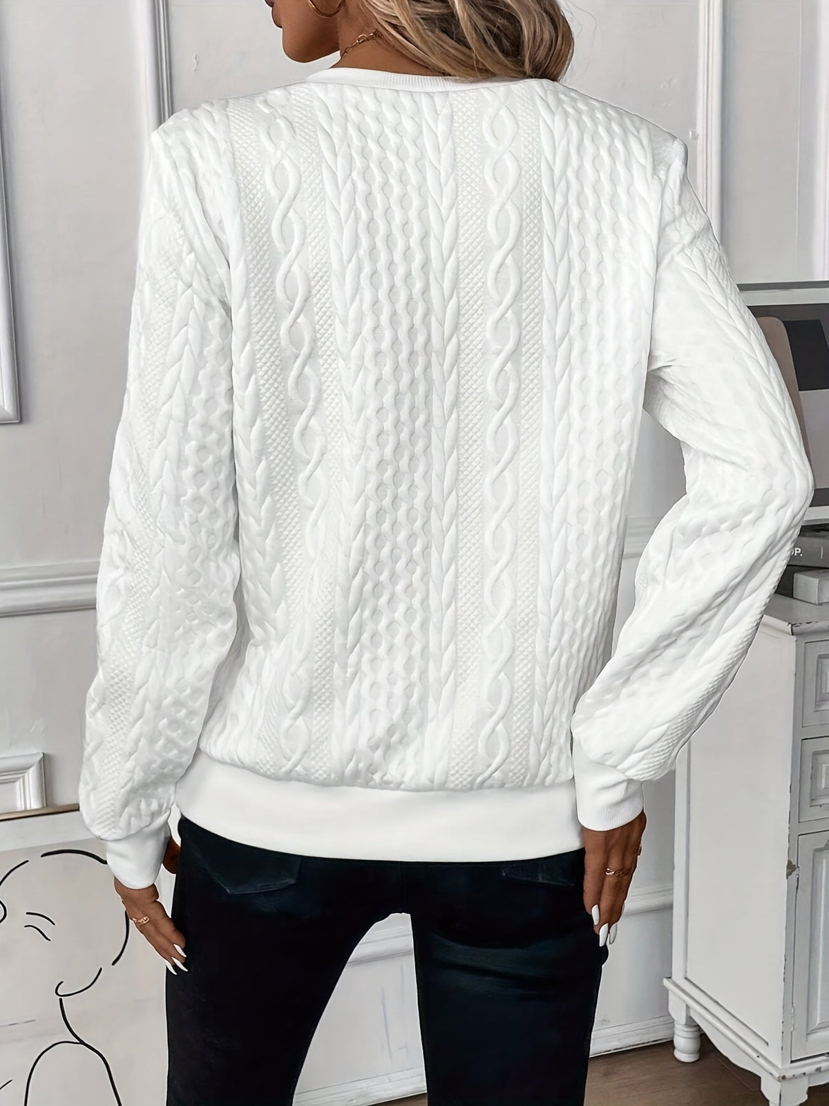 Zoe Cable Knit Zip-Up Sweater