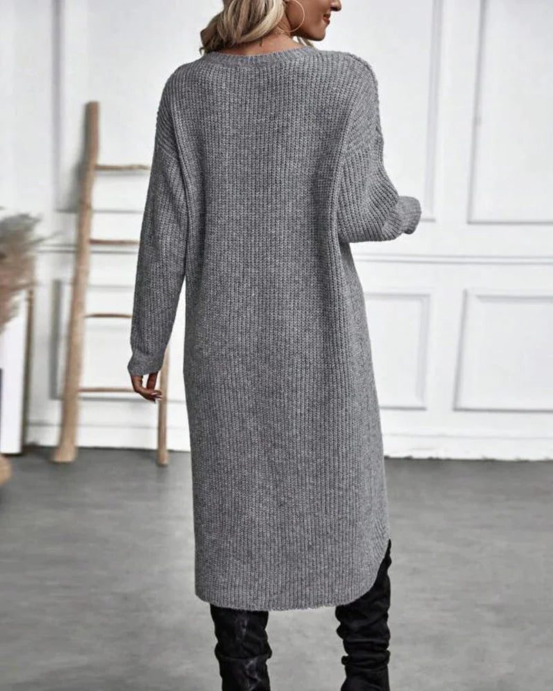 Garance | Ribbed Knit Long Sweater Dress for Women