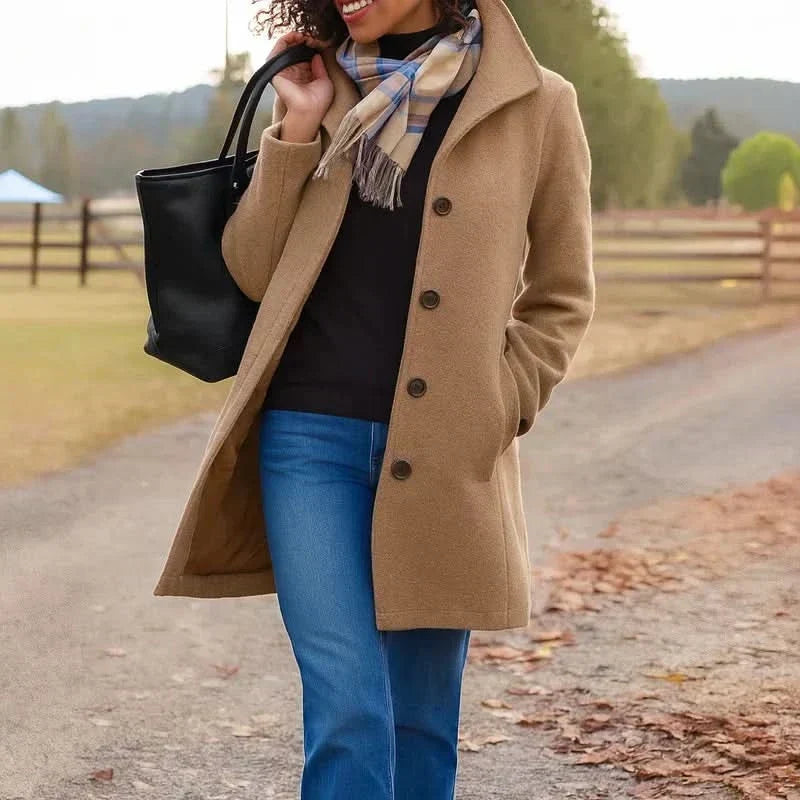 Greta | Wool Coat with Complimentary Scarf
