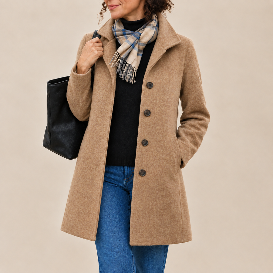Greta | Wool Coat with Complimentary Scarf