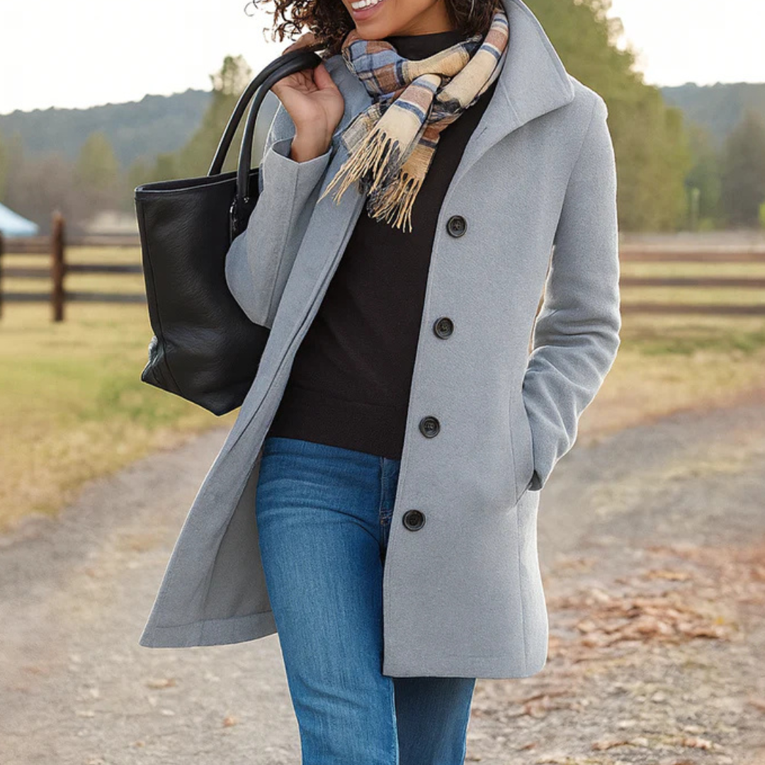 Greta | Wool Coat with Complimentary Scarf