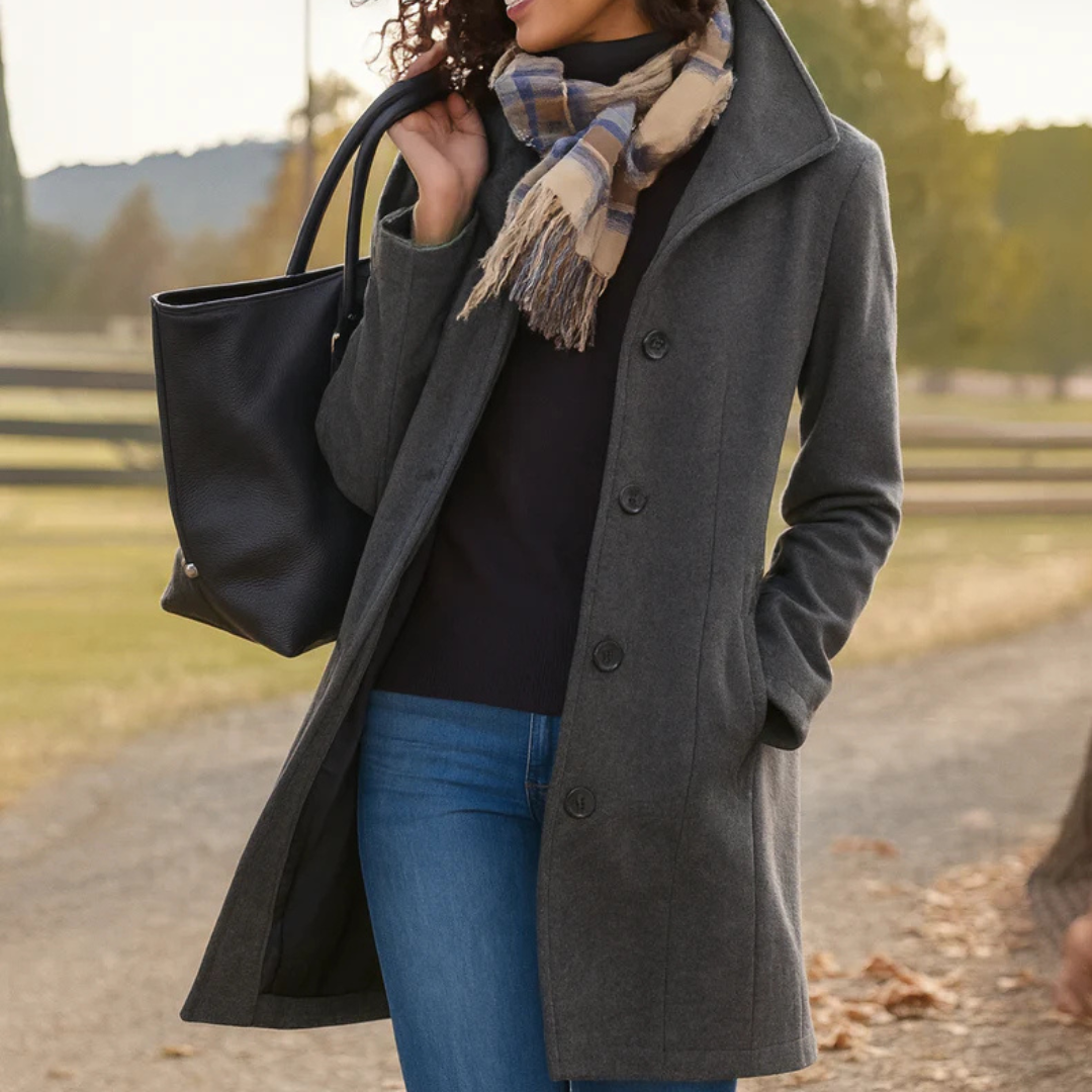 Greta | Wool Coat with Complimentary Scarf