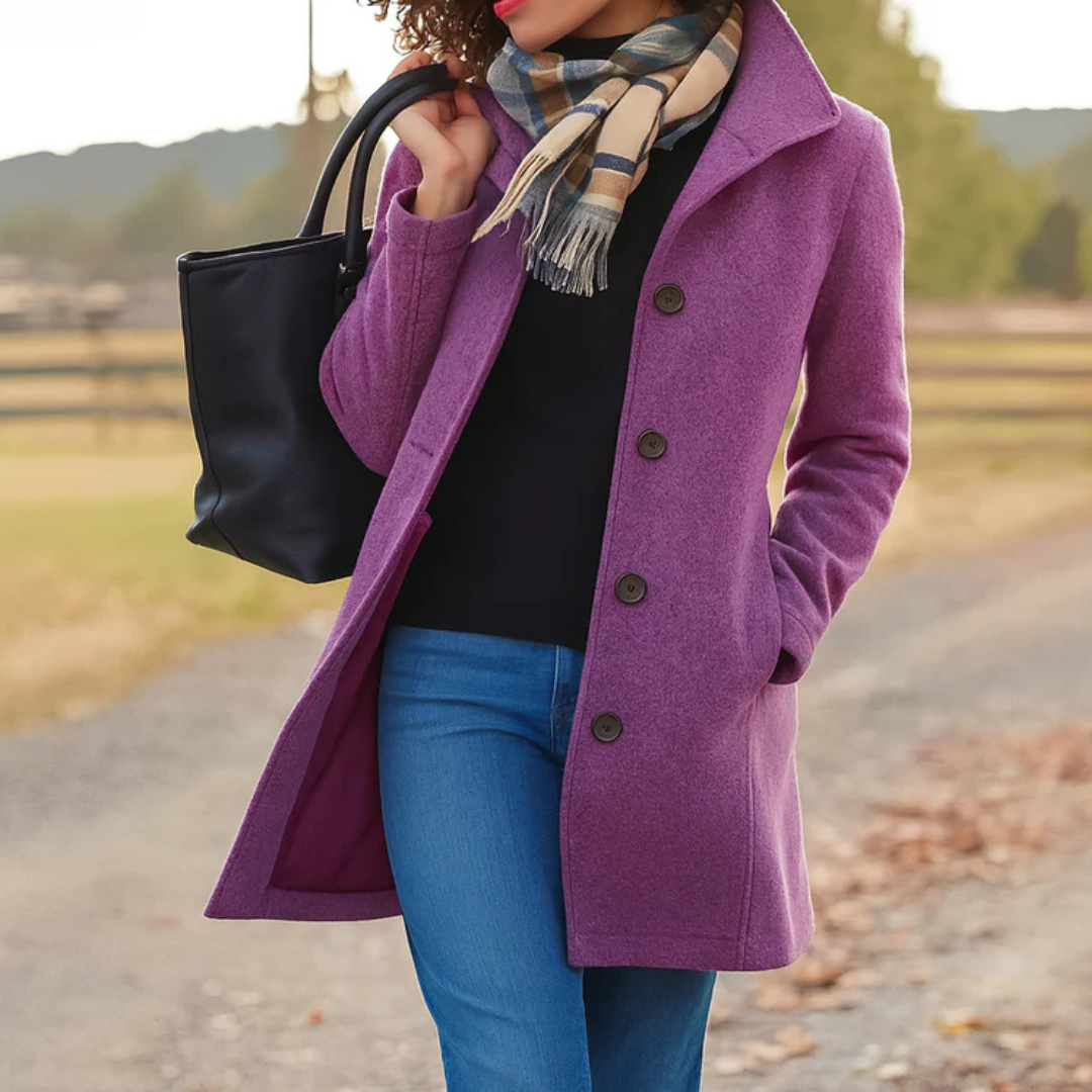 Greta | Wool Coat with Complimentary Scarf