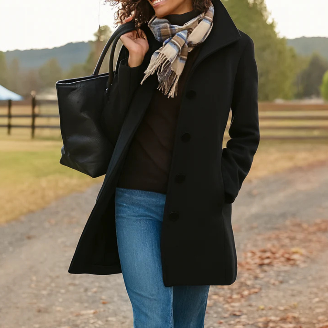 Greta | Wool Coat with Complimentary Scarf