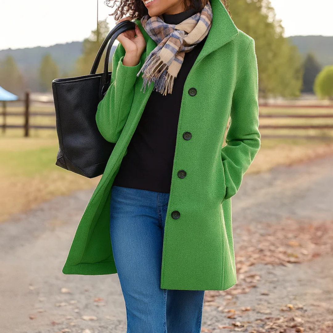 Greta | Wool Coat with Complimentary Scarf