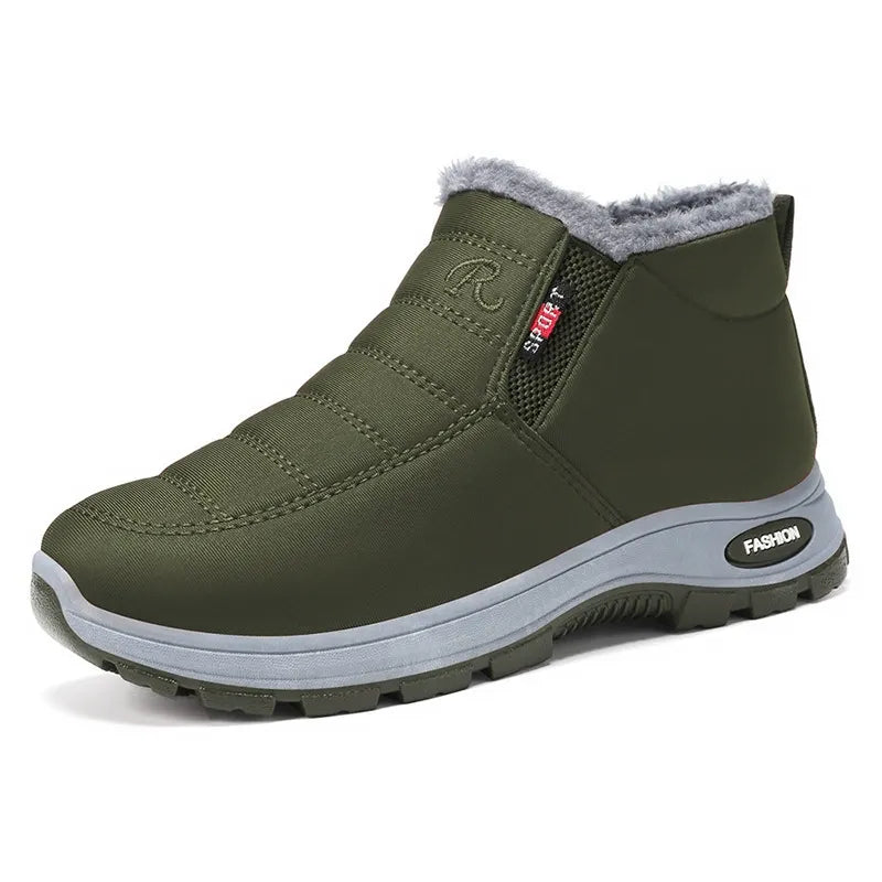 Ashlyn - Quilted Waterproof Slip-On Ankle Boots Green
