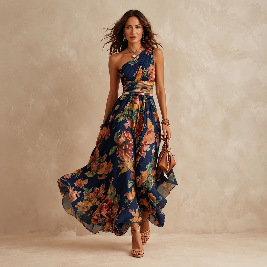 Jade | One-Shoulder Floral Dress