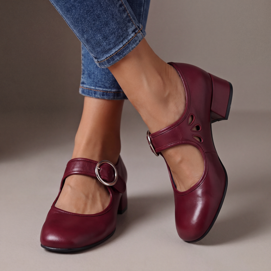 Marion | Elegant Comfort Pumps with Strap & Block Heel