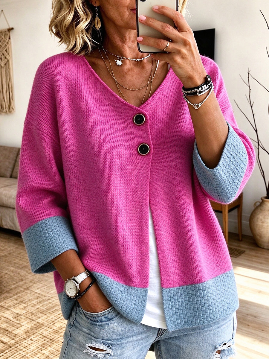 Jennifer™ Color-Block Knit Cardigan