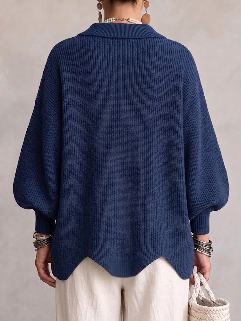 Karina | Oversized Collared Button-Up Cardigan