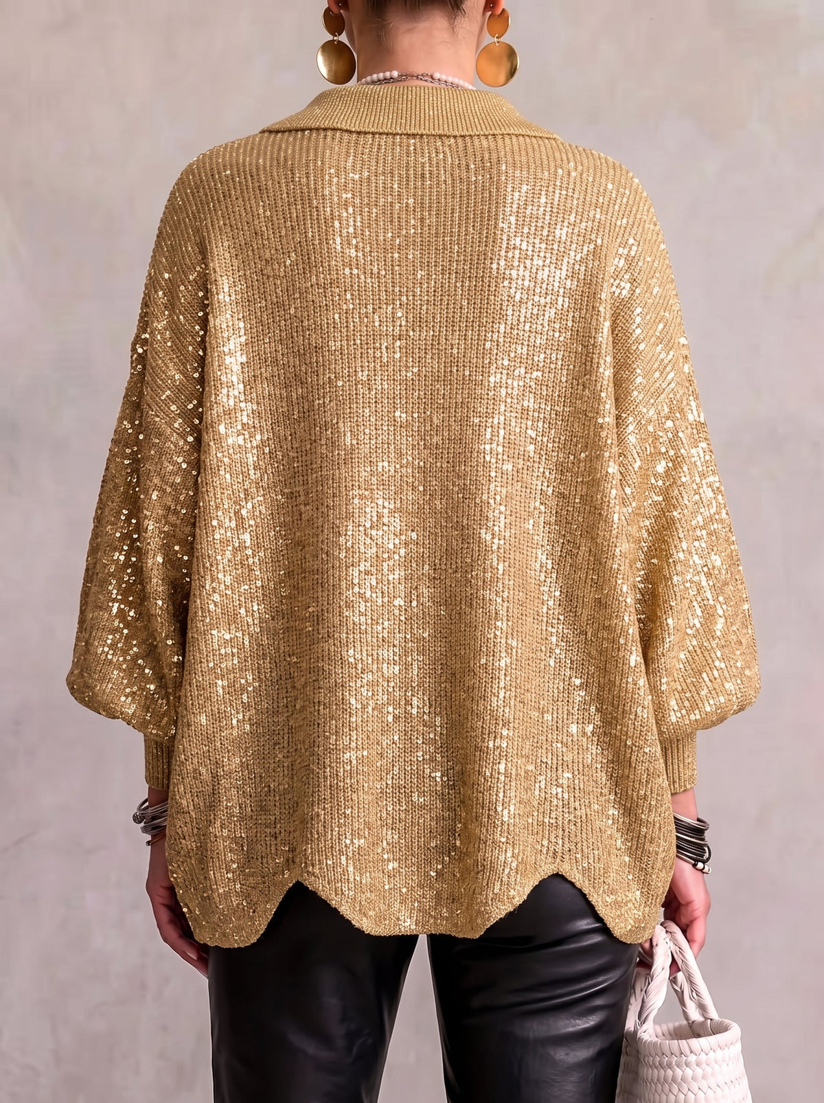 Ortensia | Oversized Cardigan with Gold Buttons