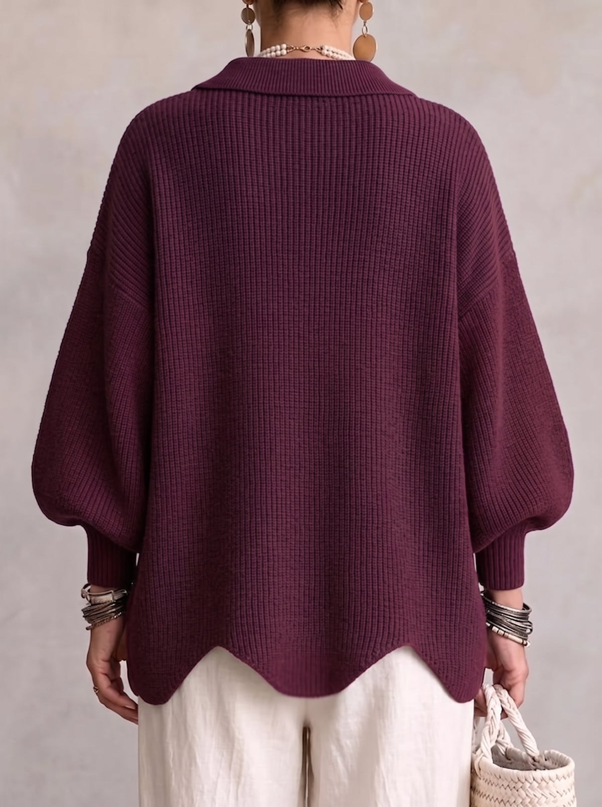 Ortensia | Oversized Cardigan with Gold Buttons