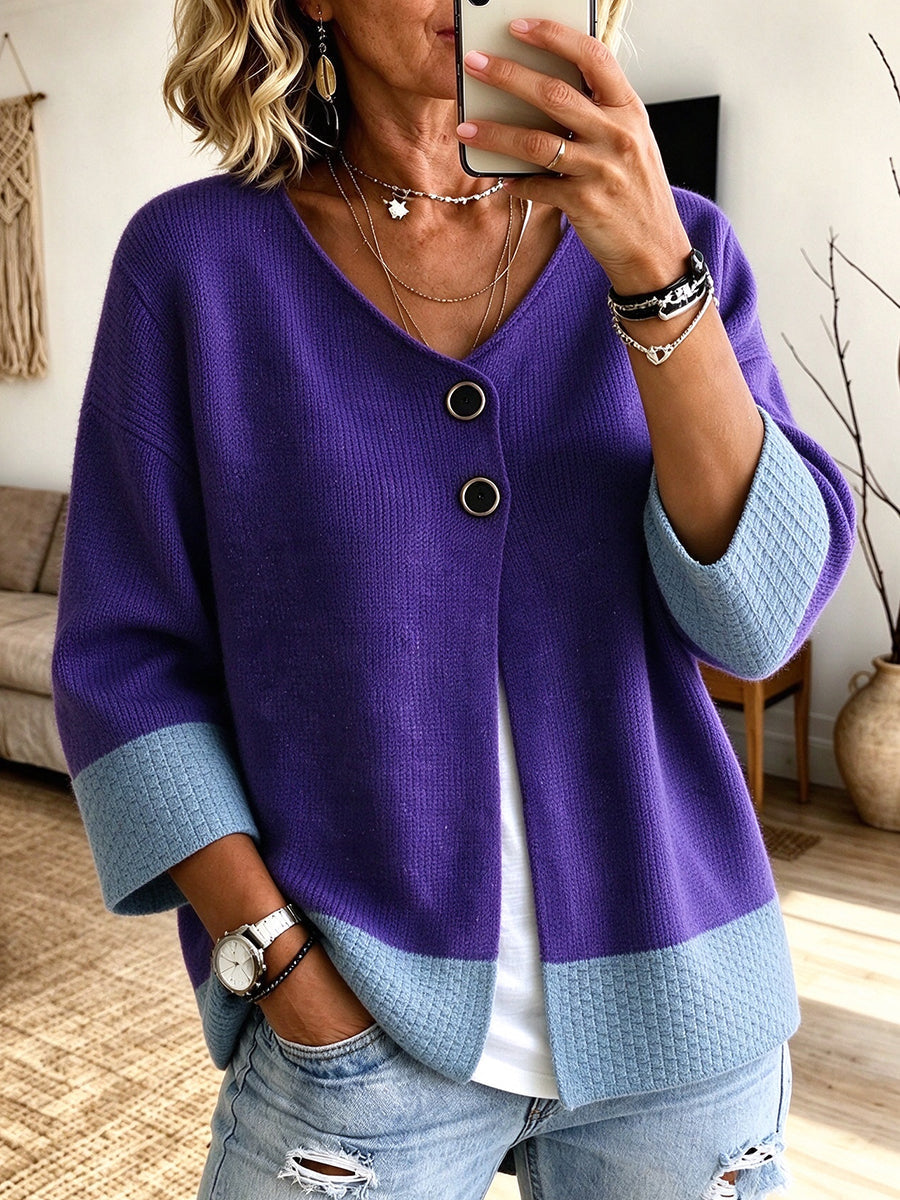 Jennifer™ Color-Block Knit Cardigan