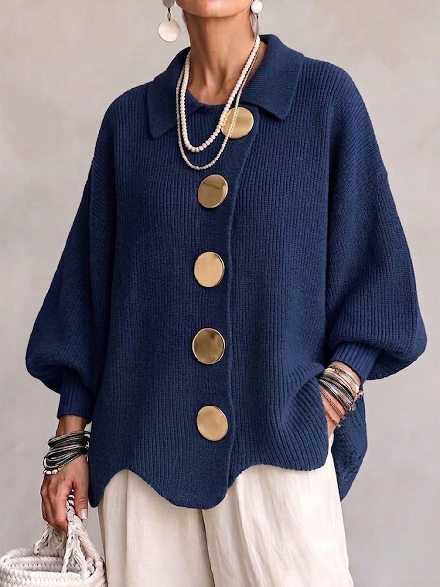 Karina | Oversized Collared Button-Up Cardigan