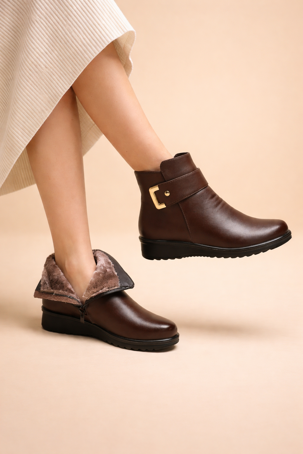 Solvara | Women's Fur-Lined Winter Ankle Boot