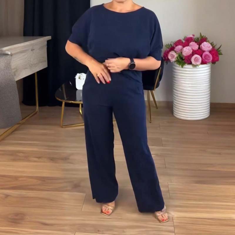 NORELLA™ | Evanna Set with Basic T-Shirt, Long Cardigan & Straight-Leg Pants