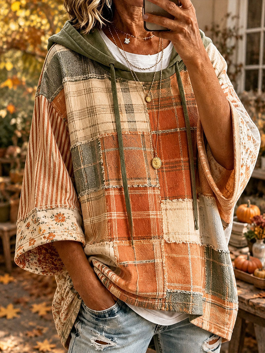 Larch | Autumn Patchwork Oversized Hoodie