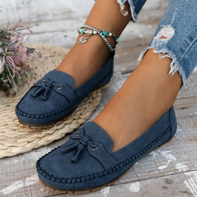 Tassel Moccasins - Slip On Flat Sole Women's Loafers