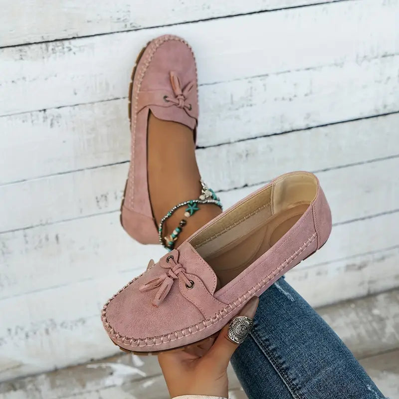 Tassel Moccasins - Slip On Flat Sole Women's Loafers