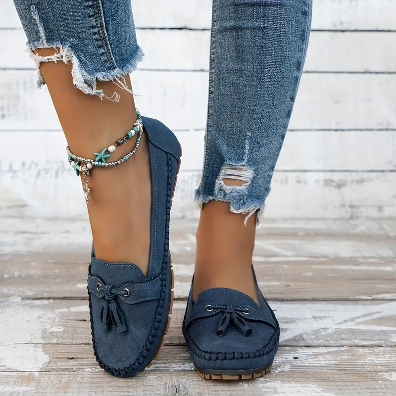 Tassel Moccasins - Slip On Flat Sole Women's Loafers