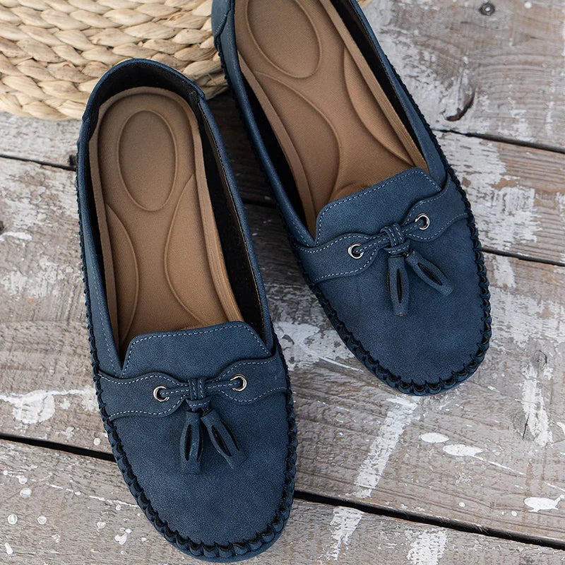 Tassel Moccasins - Slip On Flat Sole Women's Loafers