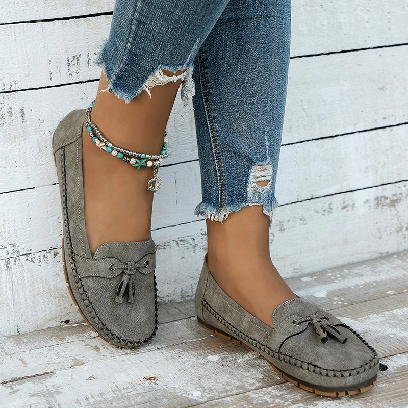 Tassel Moccasins - Slip On Flat Sole Women's Loafers