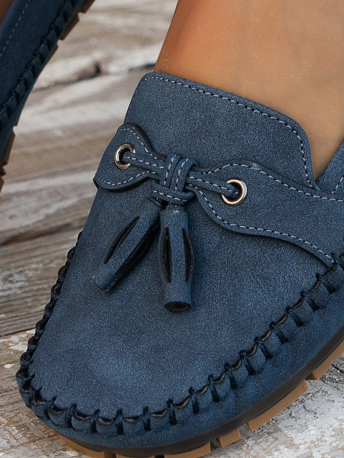 Tassel Moccasins - Slip On Flat Sole Women's Loafers